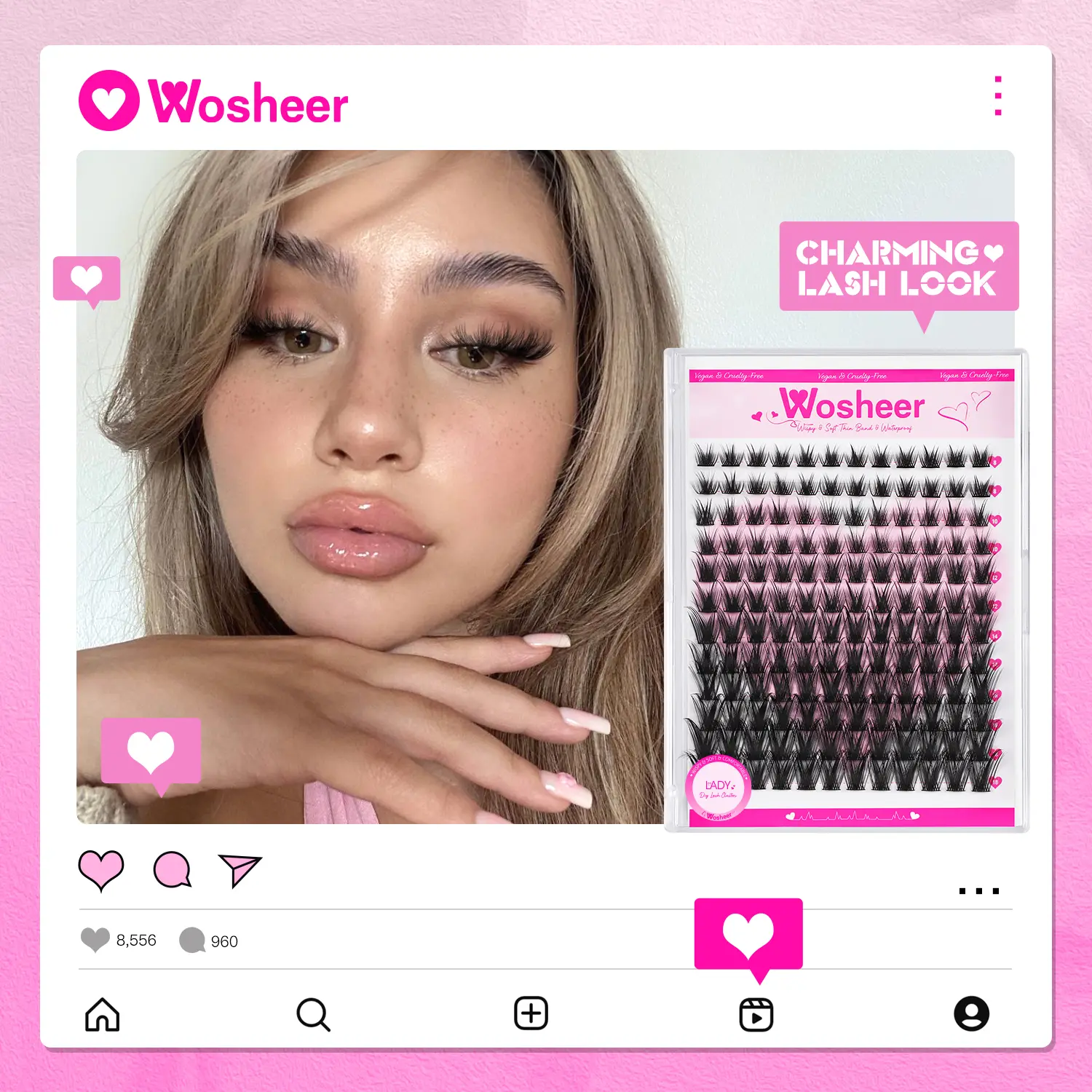 WOSHEER Lash Clusters Wispy Eyelash Clusters 120pcs 8-18mm Cluster Eyelash  Natural Volume Lash Extensions DIY