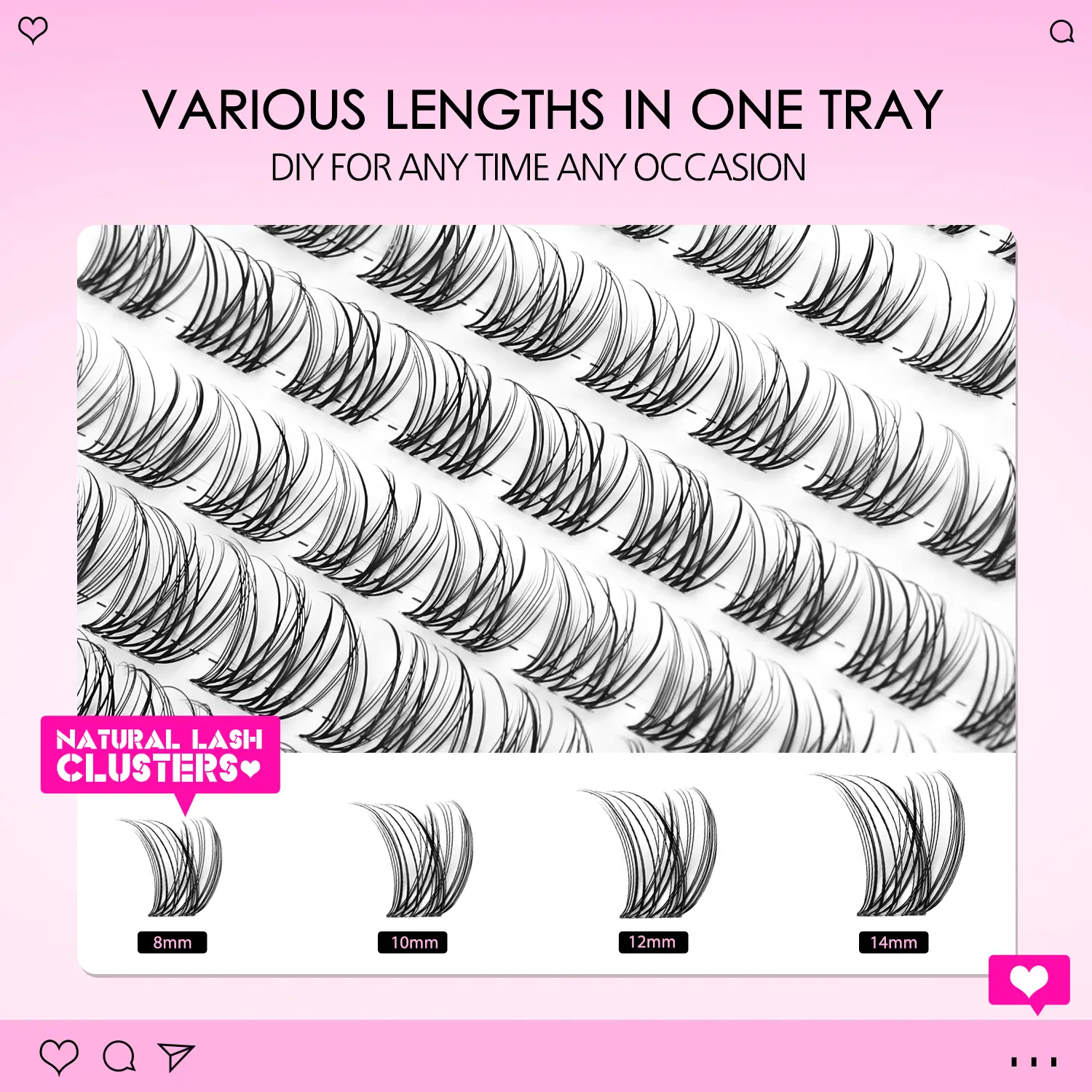 WOSHEER Eyelashes Clusters Natural Eyelash extension Cluster Lashes Volume Mixed  Lashes Cluster Natural Lashes