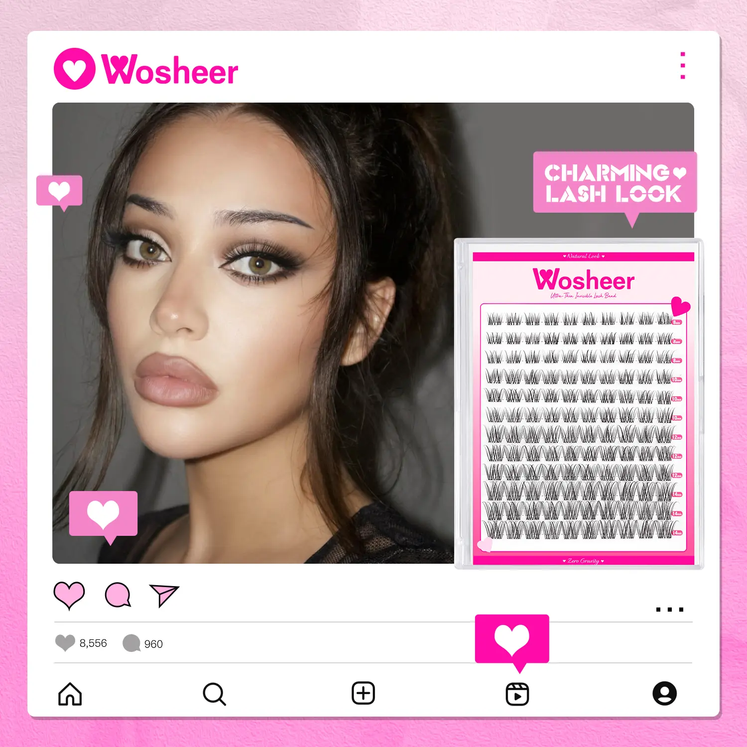 WOSHEER Eyelashes Clusters Natural Eyelash extension Cluster Lashes Volume Mixed  Lashes Cluster Natural Lashes