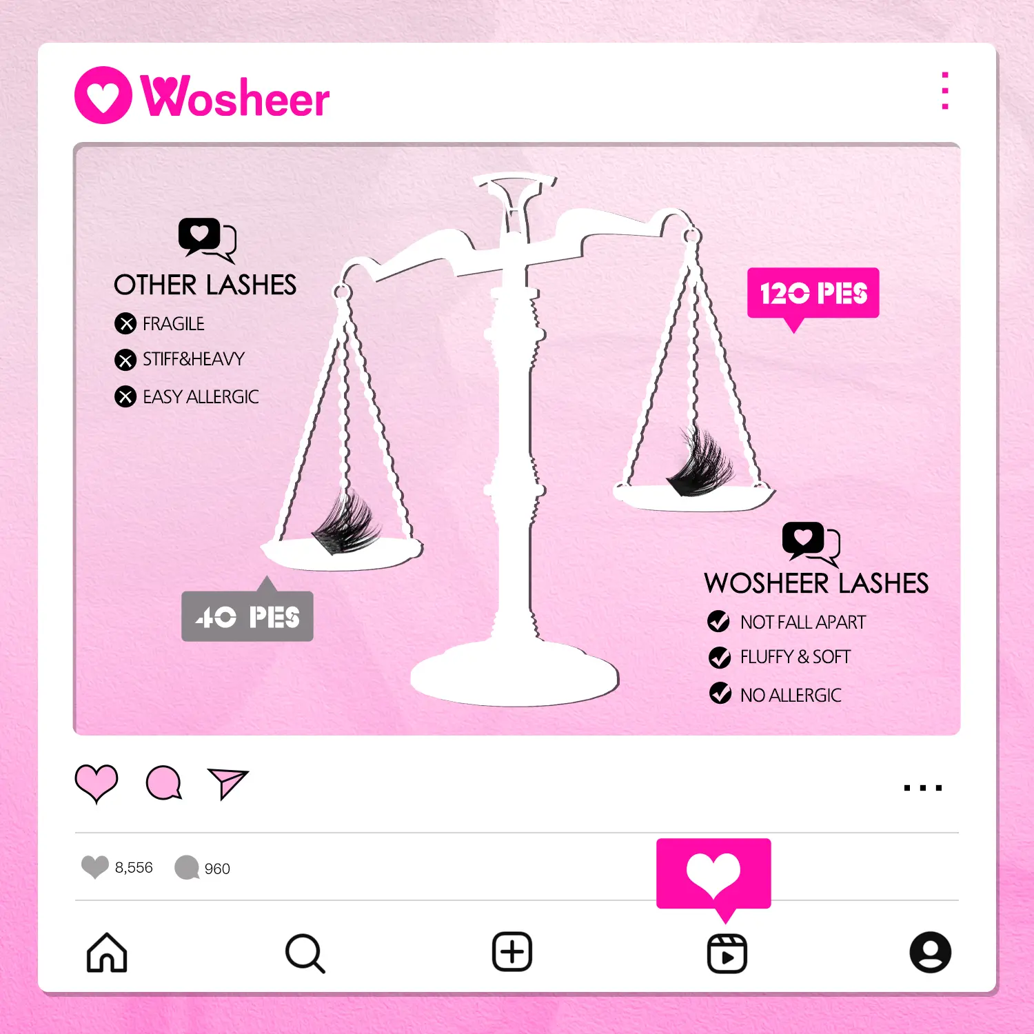 WOSHEER Lashes Clusters Cat Eyelashes Wispy Individual Lashes Extensions Volume Fluffy Clusters Lashes DIY At Home