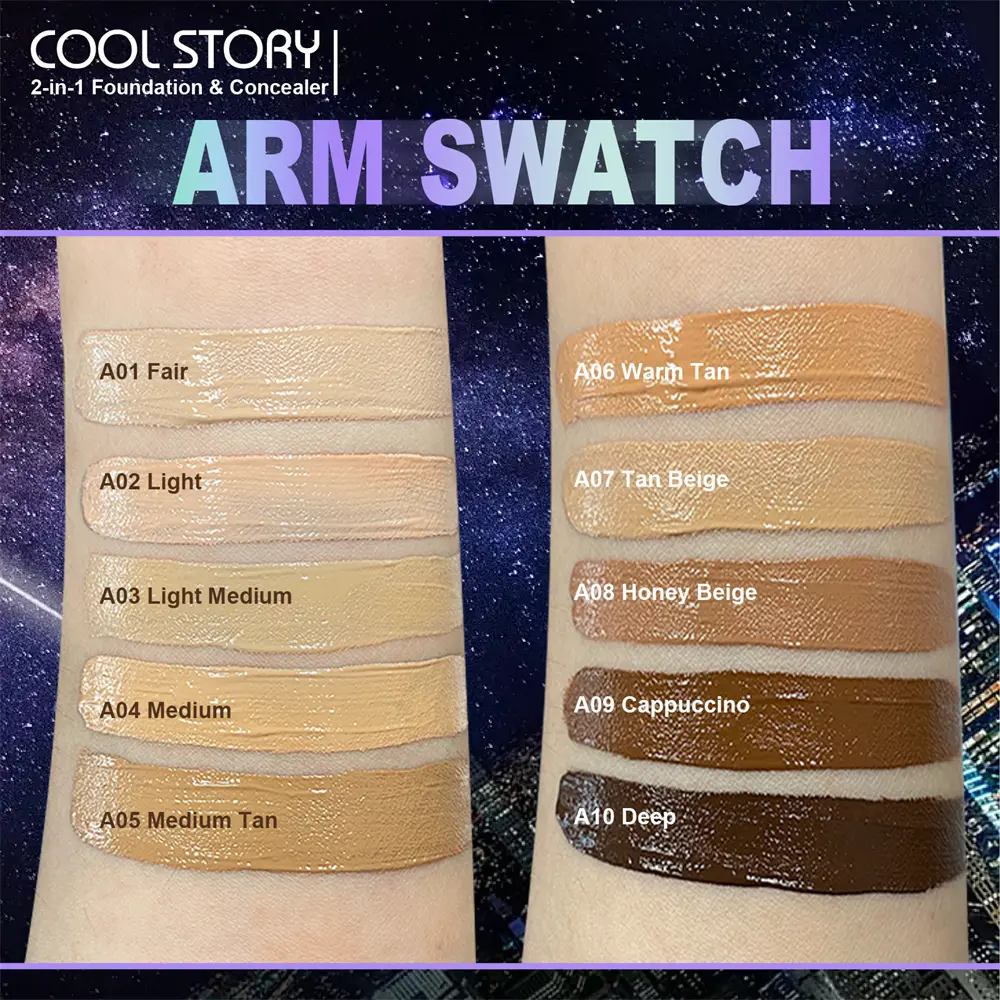 10 Color Lasting Face Foundation Cream Oil-Control Matte BB Cream Liquid Full Coverage Waterproof Hydrating Brighten Concealer