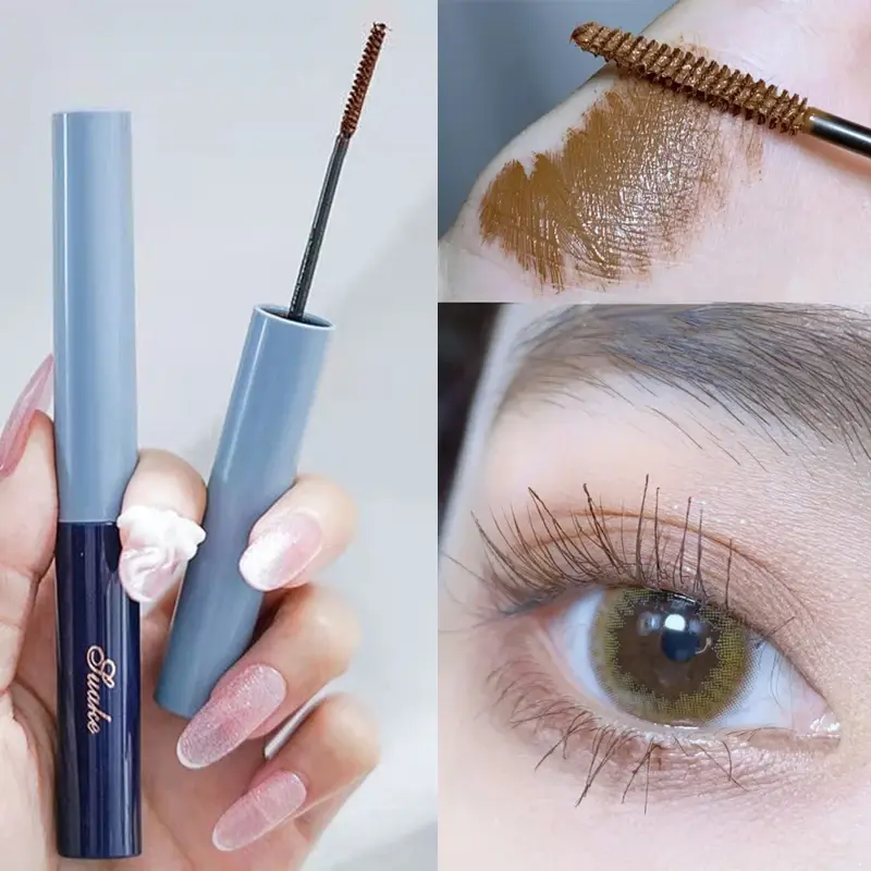 Ultra-fine Mascara Curl Thick Lengthening Eyelash Mascara Waterproof Non-smudge Brown Natural Curling Fine Brush Mascara Makeup