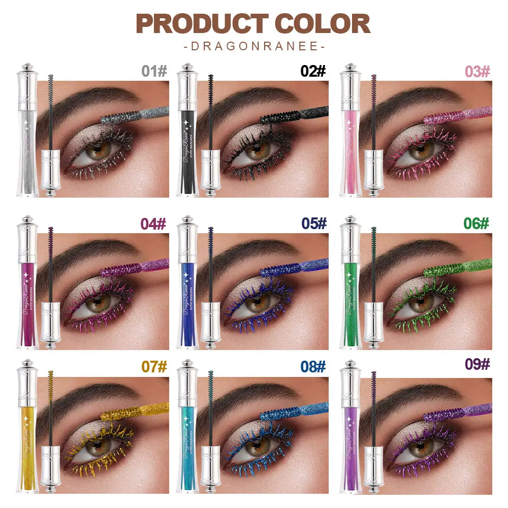 Glitter Diamond Mascara, Fine Shimmer, Delicate Silky Mascara, Eye Modification, Waterproof, Long-Lasting Makeup, Versatile Mascara