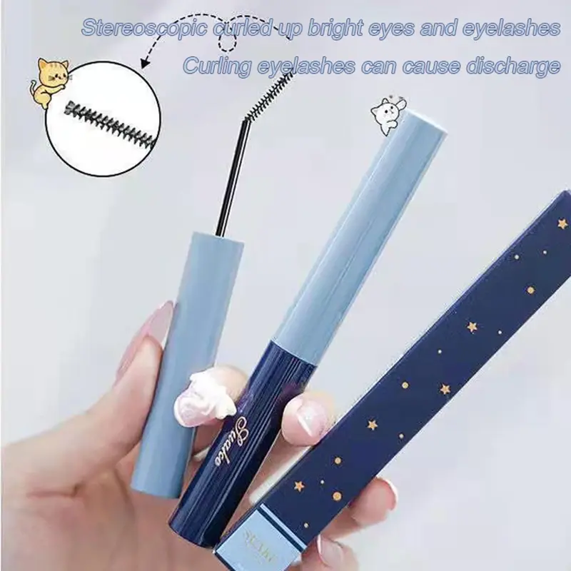 Ultra-fine Mascara Curl Thick Lengthening Eyelash Mascara Waterproof Non-smudge Brown Natural Curling Fine Brush Mascara Makeup