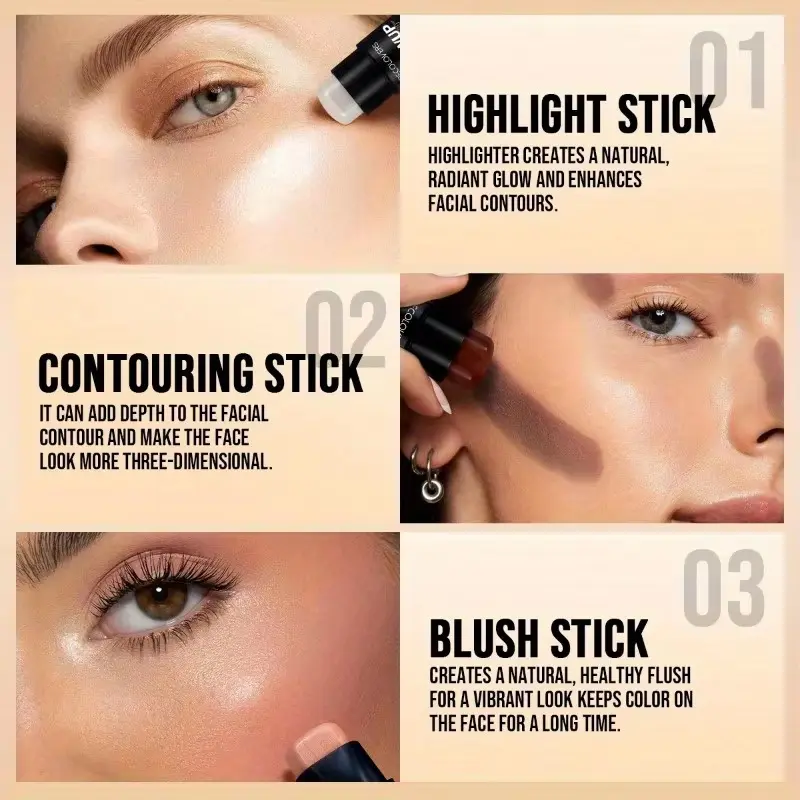Moisturizer Contour Concealer Foundation Waterproof Face Corrector Full Cover Dark Circles Contour Stick Primer Pen Cosmetics