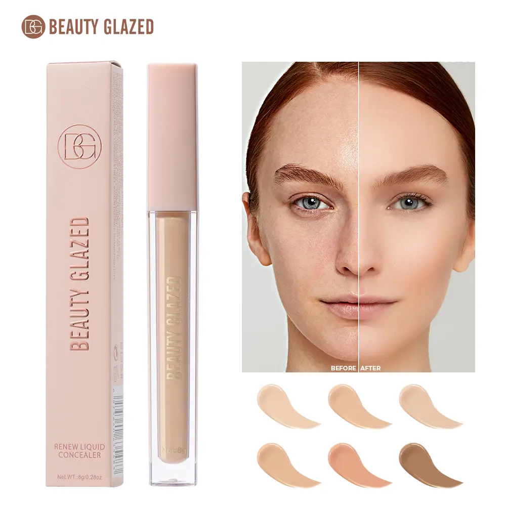 Beauty Glazed Full Coverage Concealer Lightweight Long-Lasting Corrects Covers Hydrates Highlights Satin Finish All-Day Wear