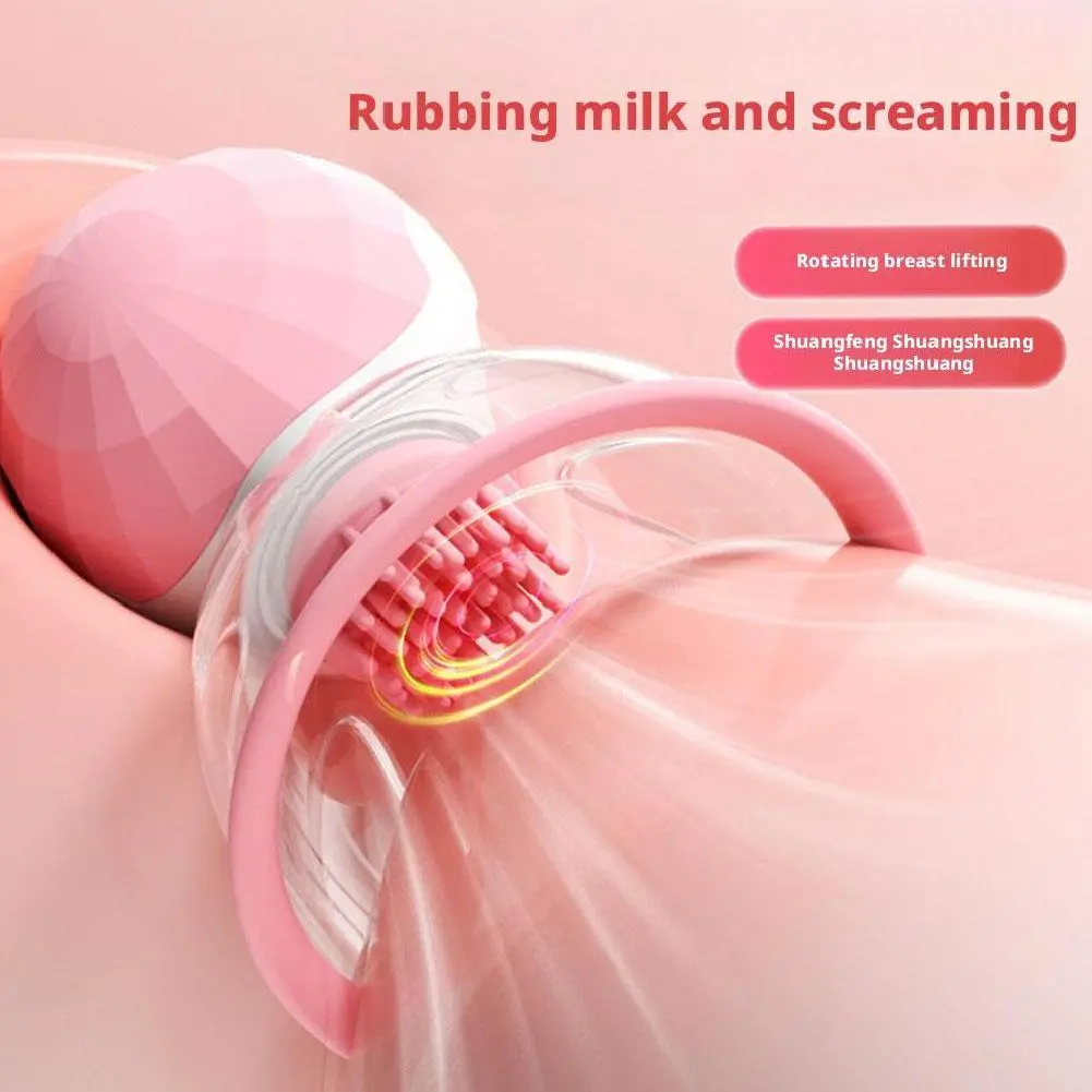 Breast Massage Nipple Vibrator Sucker Strong Manual Sucking Stimulator with 10 Vibration Rotation Modes Adult Sex Toys for Women