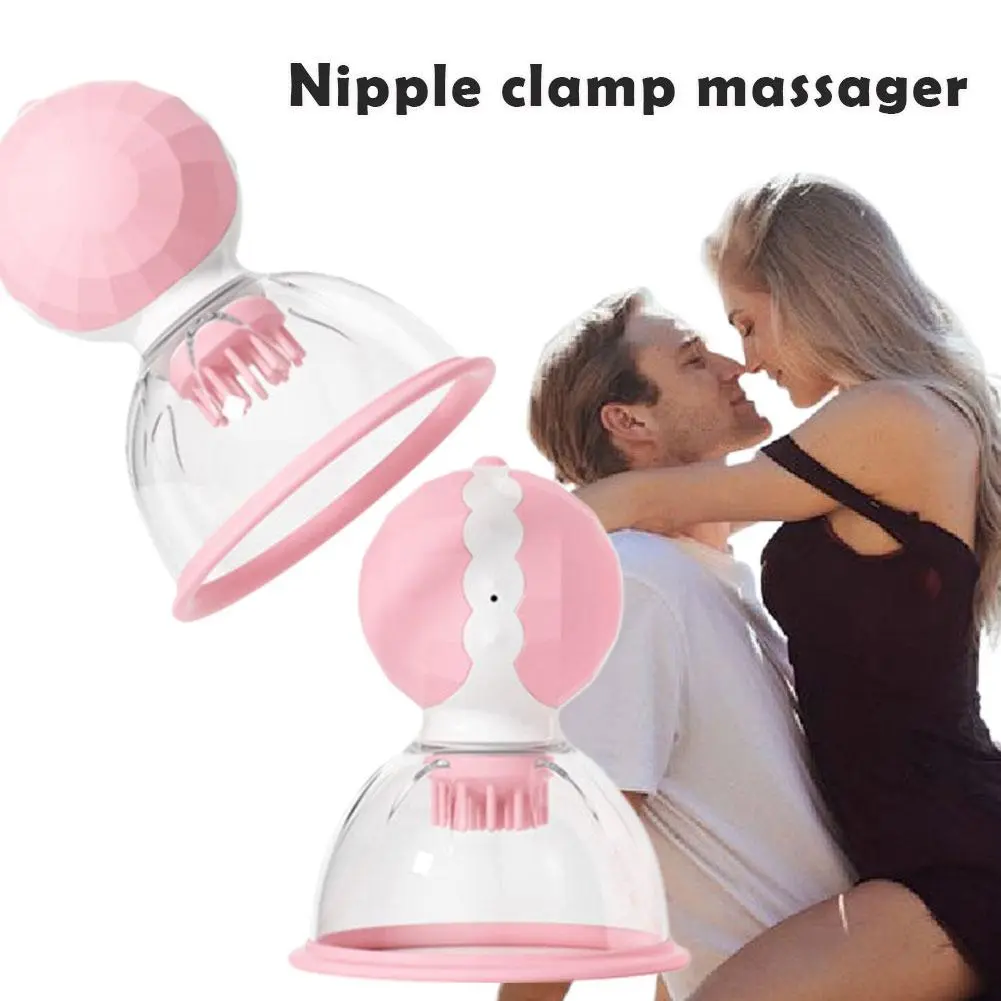 Breast Massage Nipple Vibrator Sucker Strong Manual Sucking Stimulator with 10 Vibration Rotation Modes Adult Sex Toys for Women