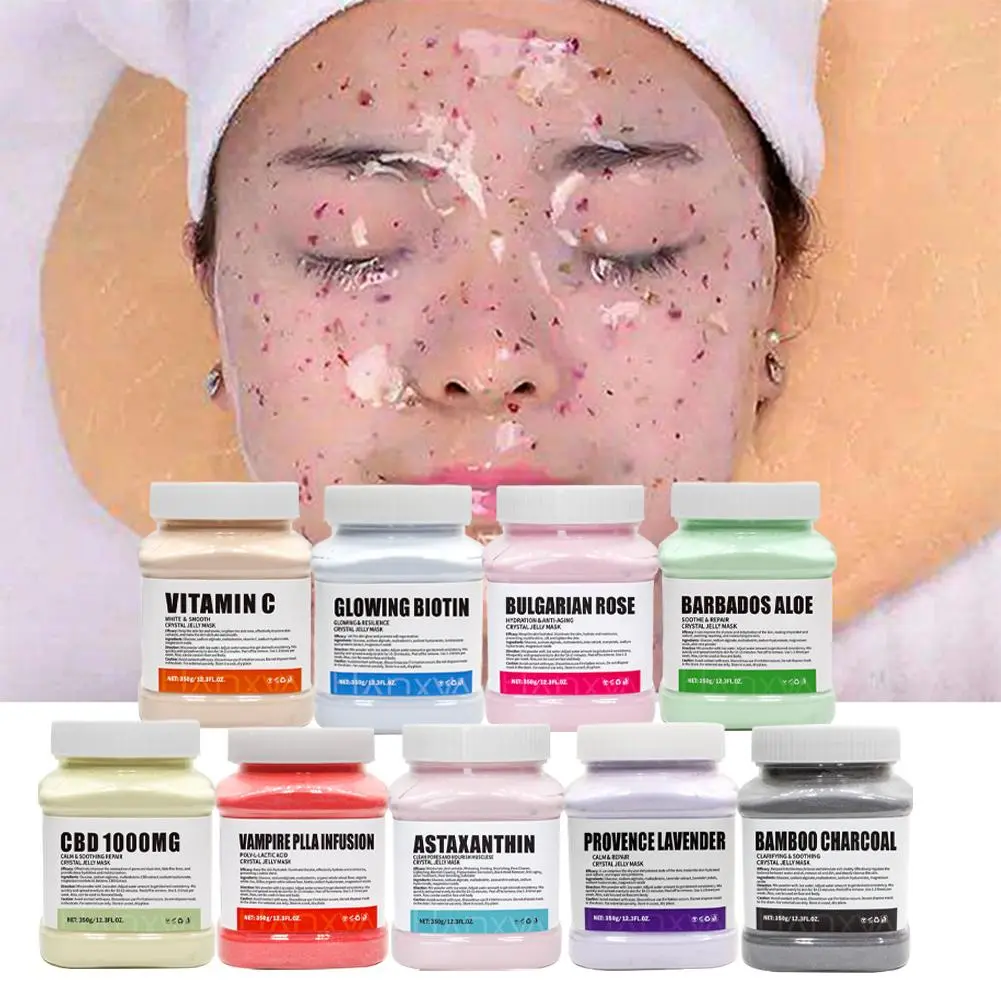 350g Jelly Mask Powder for Facial Rose Mint Tea Tree Masks Peel Off Crystal Collagen Jelly Mask for Face Mask Skin Care