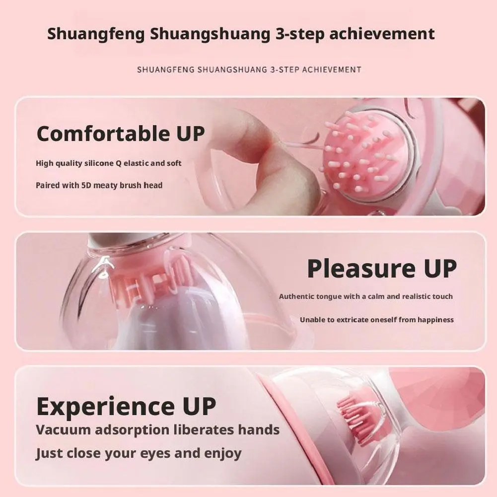 Breast Massage Nipple Vibrator Sucker Strong Manual Sucking Stimulator with 10 Vibration Rotation Modes Adult Sex Toys for Women