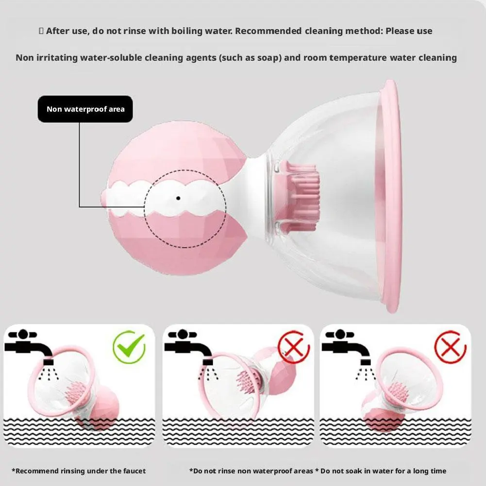 Breast Massage Nipple Vibrator Sucker Strong Manual Sucking Stimulator with 10 Vibration Rotation Modes Adult Sex Toys for Women
