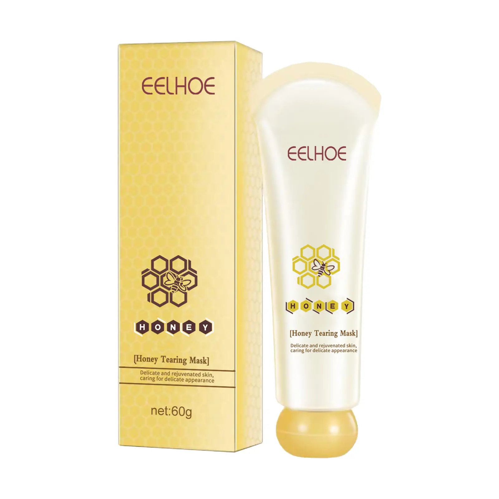EELHOE Honey Tearing Mask Remove Blackheads Smooth Face Purifying Mask Moisturizing Skin Care Oil Control Peel off Face Mask 60g