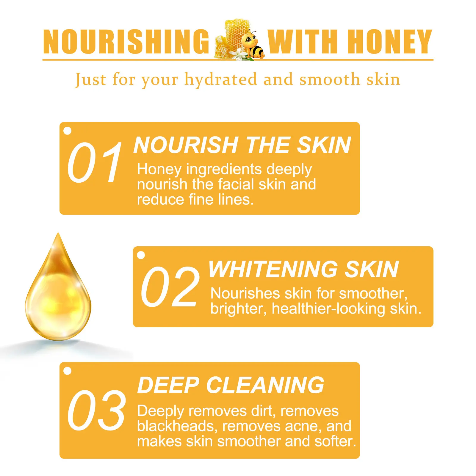 EELHOE Honey Tearing Mask Remove Blackheads Smooth Face Purifying Mask Moisturizing Skin Care Oil Control Peel off Face Mask 60g