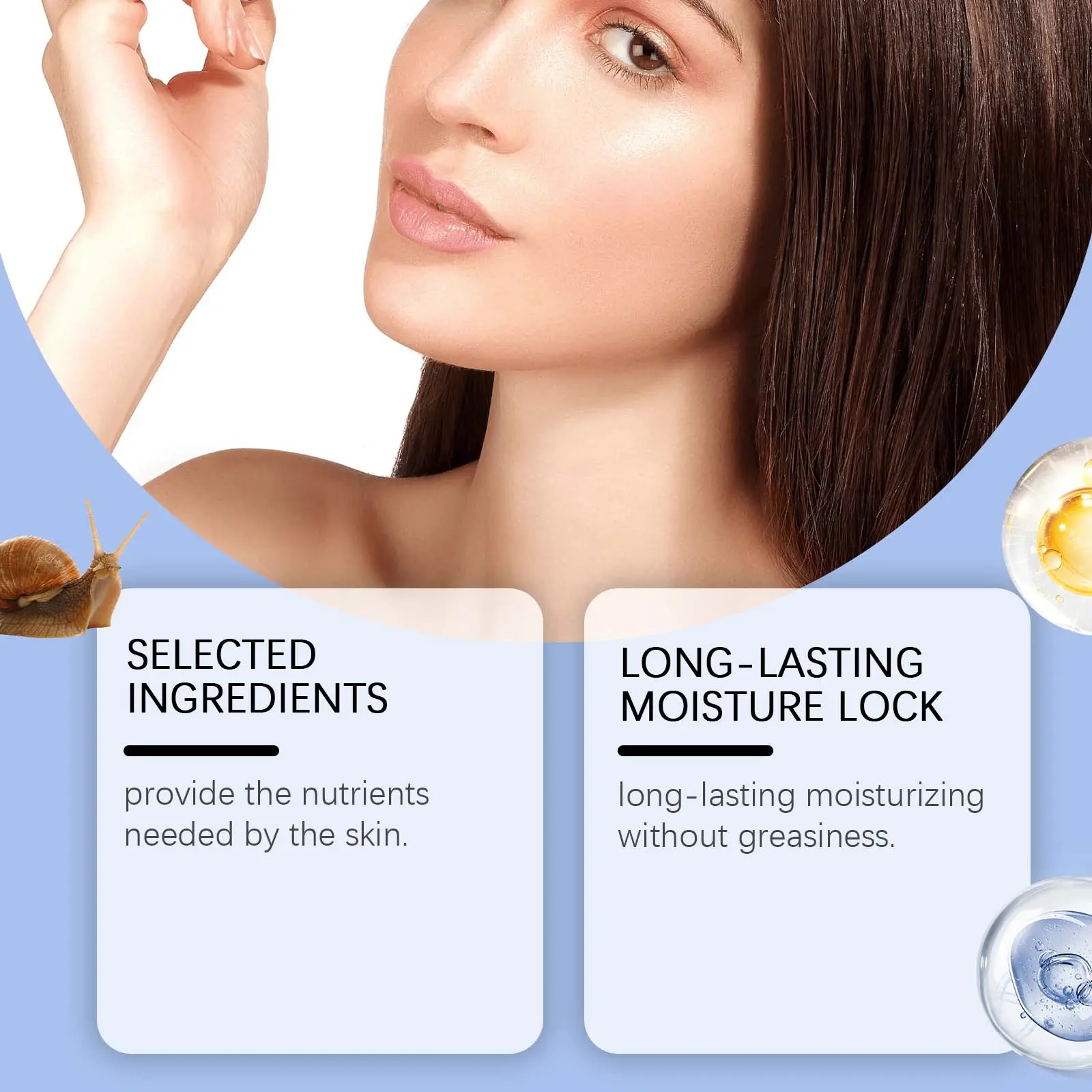 EELHOE Snail Mucin Serum Rejuvenating Shrinking Pore Firm Lift Improve Sagging Moisturize Brightening Skin Face Care Cream 100ml