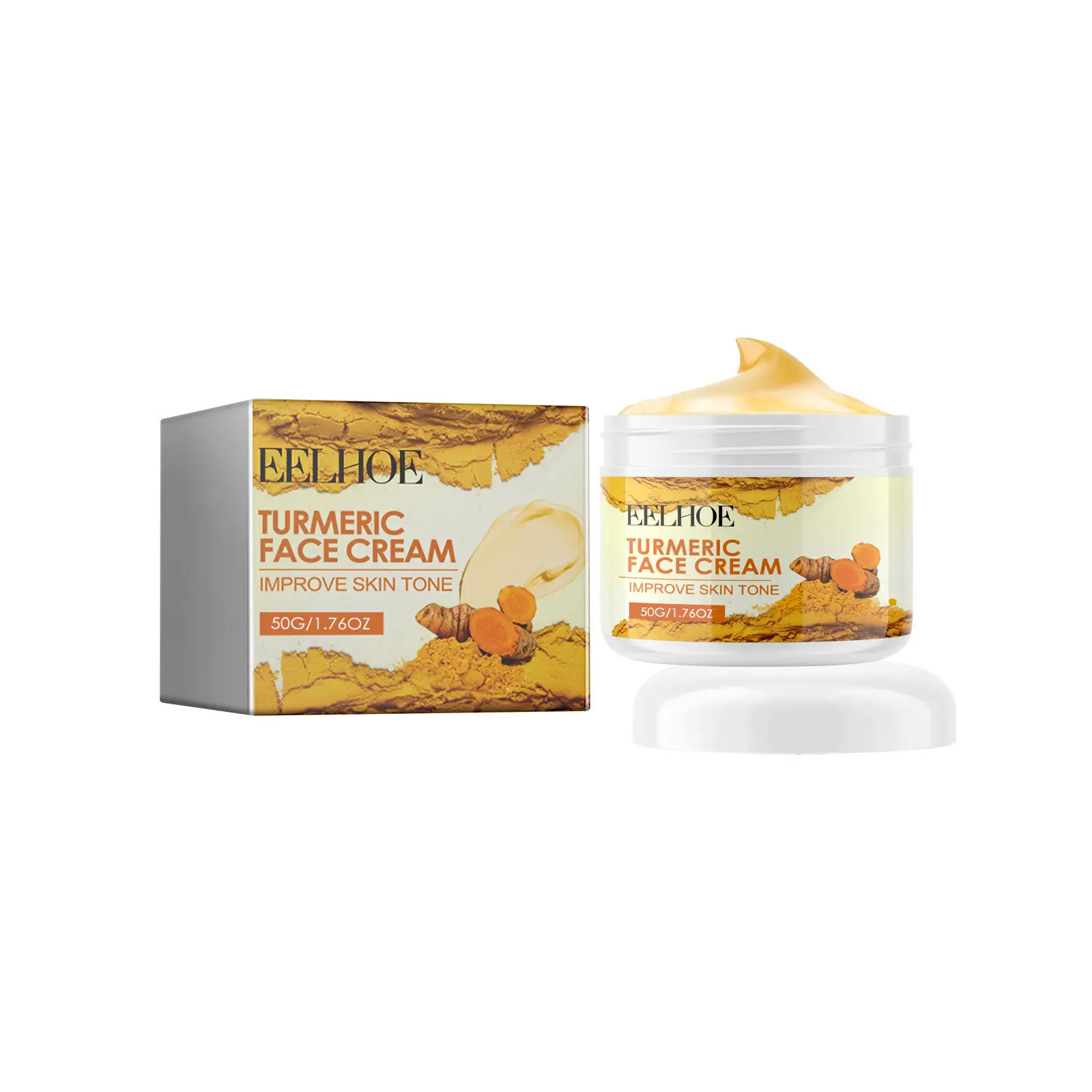 EELHOE Turmeric Face Cream Anti Wrinkle Removal Vitamin E Deeply Moisturizing Lift Skin Firming Facial Cream Skin Care Products