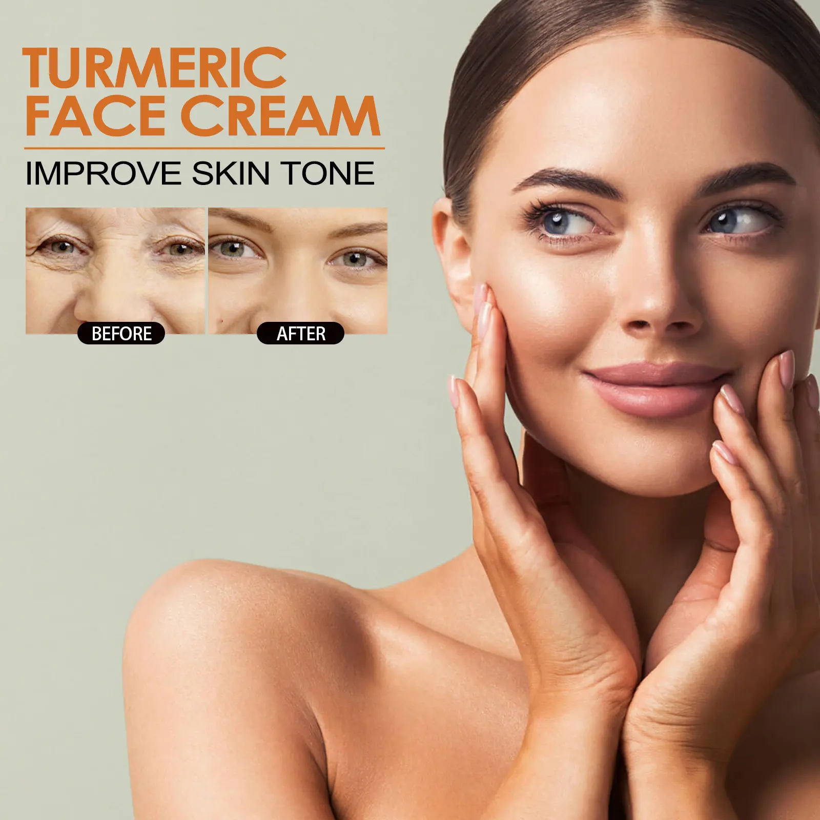 EELHOE Turmeric Face Cream Anti Wrinkle Removal Vitamin E Deeply Moisturizing Lift Skin Firming Facial Cream Skin Care Products