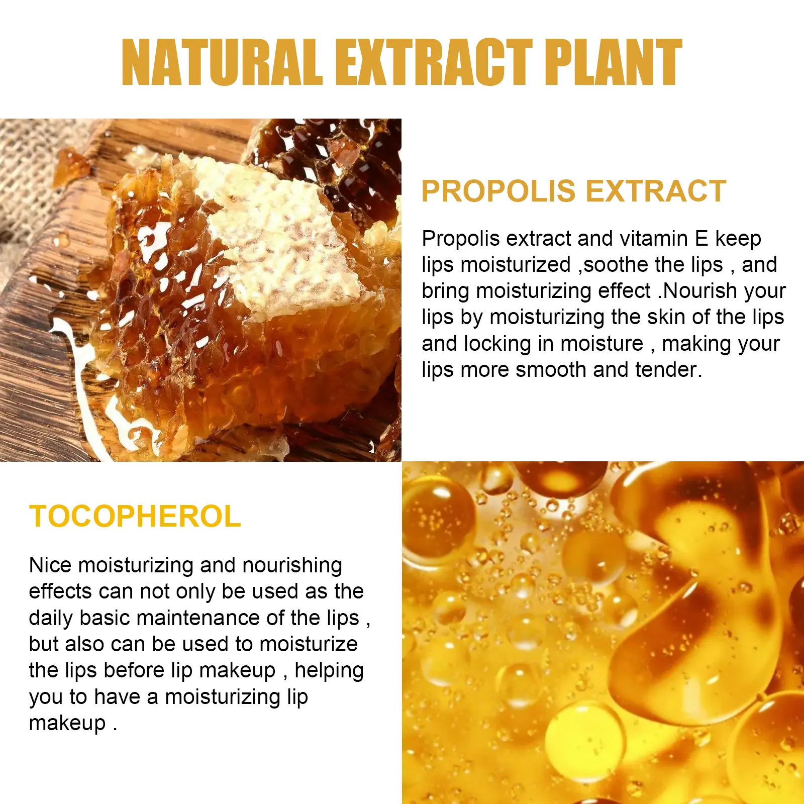 Eelhoe Honey Lip Mask Moisturizing Exfoliating Lip Care Bee Lipstick Intense Hydration Repair Exfoliation Texture Improvement