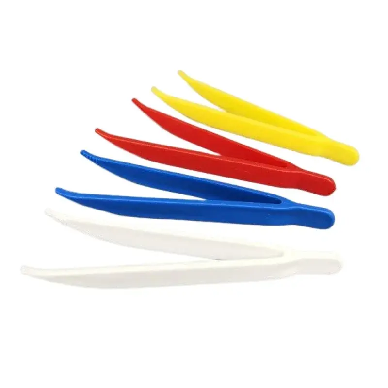 50pcs Disposable Tweezers Plastic Medical Small Tweezer Small Beads Clip For DIY Jewelry Making Kids Clips Hand Repair Tools