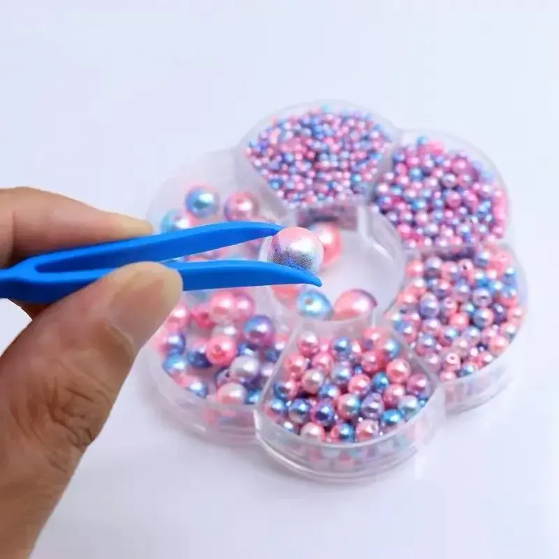 50pcs Disposable Tweezers Plastic Medical Small Tweezer Small Beads Clip For DIY Jewelry Making Kids Clips Hand Repair Tools