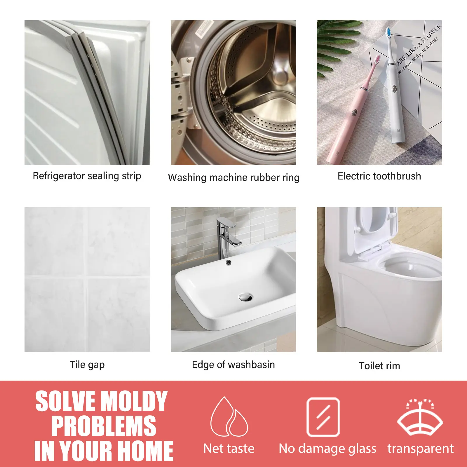 Eelhoe Wall Mold Mildew Remover Cleaner Ceramic Tile Bathroom Cleaning Mould Gel Stain Removal Gap Dark Spot Mold Remover 120g