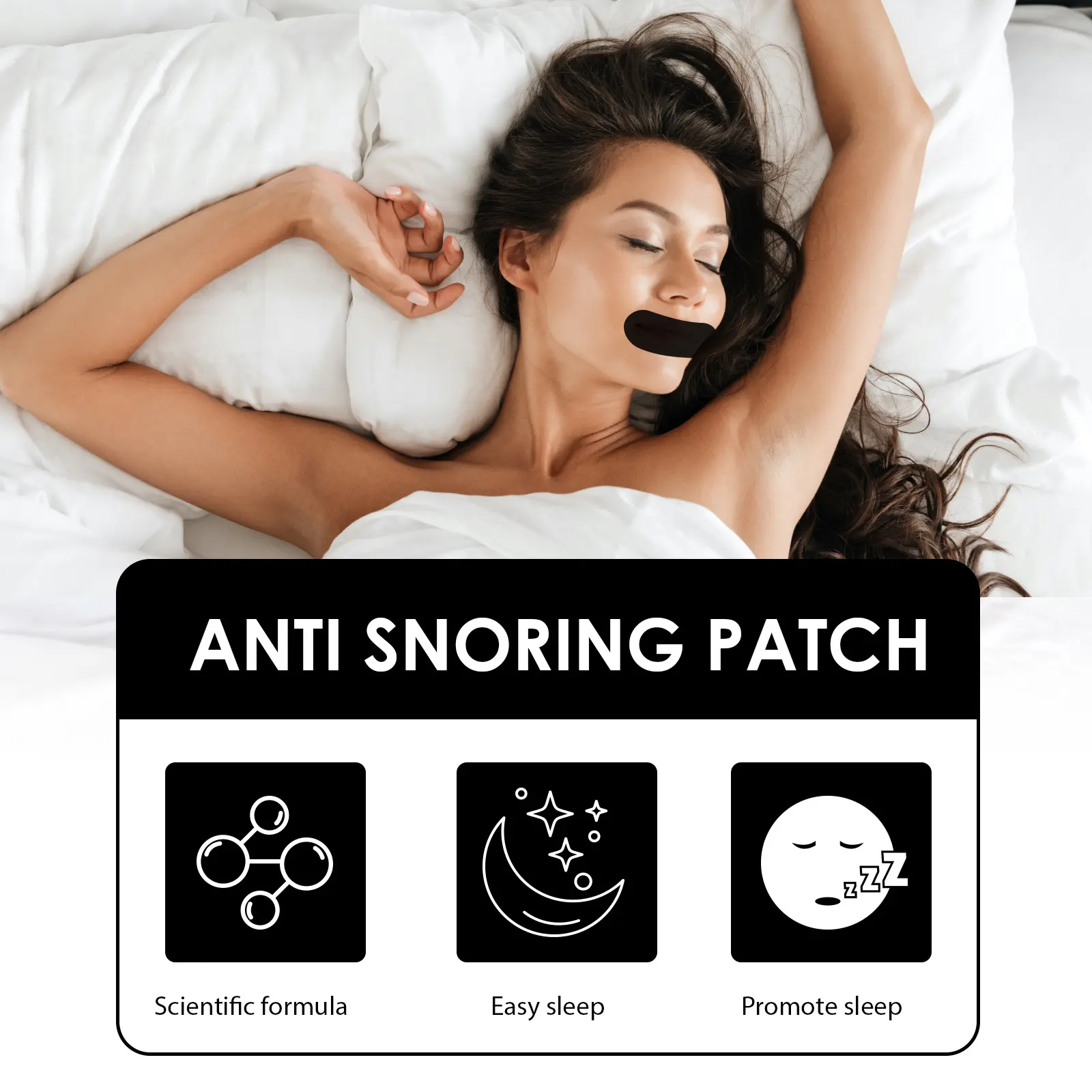 EELHOE Stop Snoring Patch Night Sleep Improvement Breathe Better Nose Mouth Breathing Correction Tape Anti-Snoring Patches 30pcs