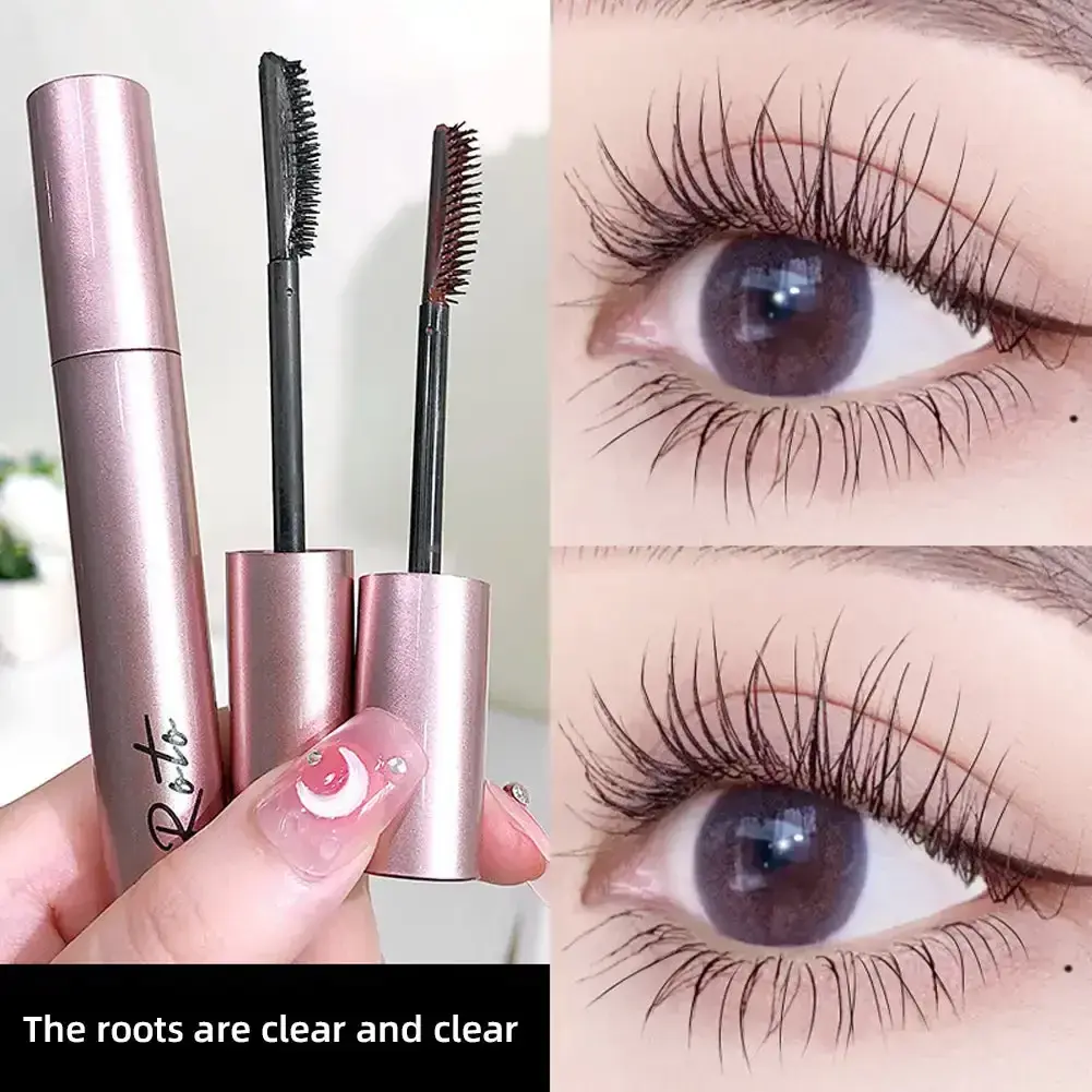 Black Brown Mascara Waterproof Silk Fiber Matte Mascara Fast Dry Curling Mascara Cosmetic Thick Long Eye Mascara Make Up