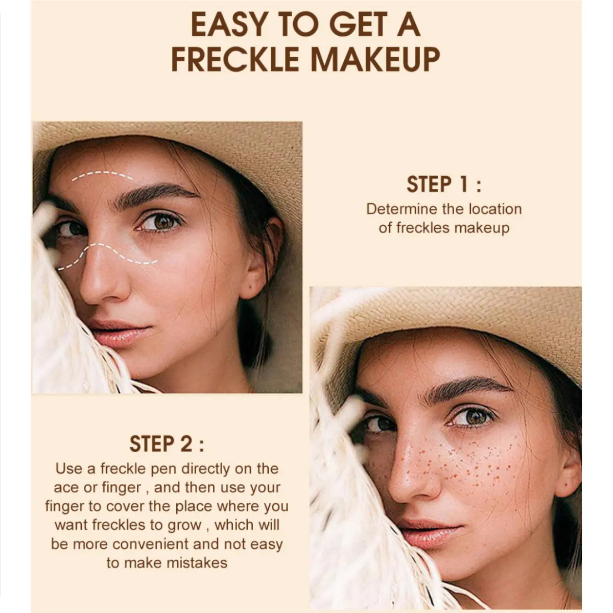 HANDAIYAN Natural Fake Freckle Pen Quick-Drying Waterproof Spot Pencil Makeup Tool for Facial Lifelike Fake Freckles Cosmetics