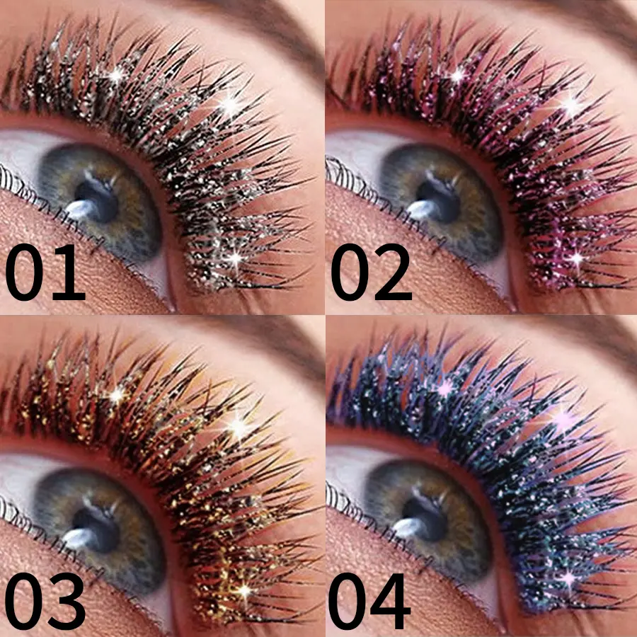 1PC Diamond Mascara Shining Sweet Proof Glitter Eyelashes Quick Dry Lasting Curling Thick Mascara Shimmer Makeup Eye Cosmetics