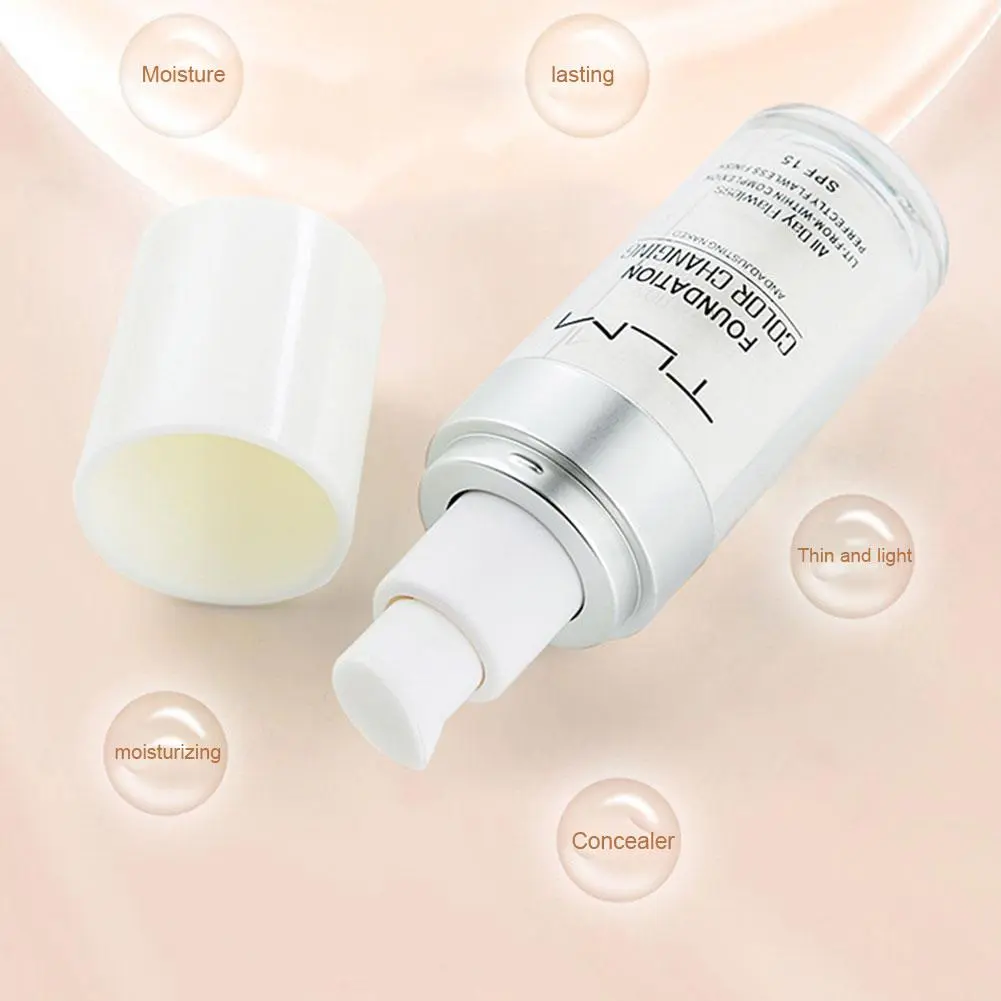 30ml Colour Changing Mature Skin Foundation Portable Waterproof Concealer Warm Skin Color Changing Foundation Liquid