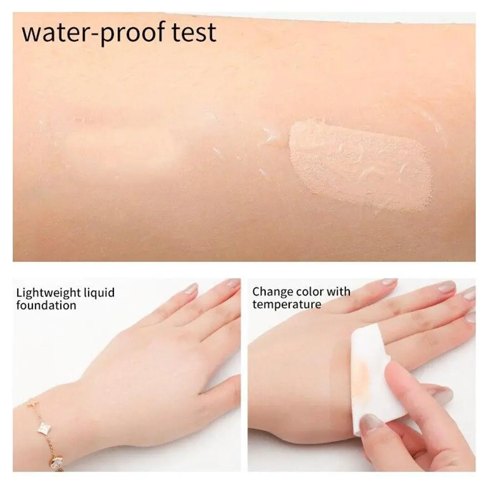 30ml Colour Changing Mature Skin Foundation Portable Waterproof Concealer Warm Skin Color Changing Foundation Liquid
