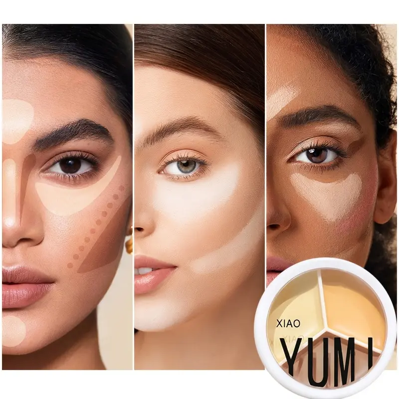 Three Color Concealer To Cover Spots Pimples Black Eye Circles Lacrimal Groove Repair Foundation Make Up And Makeup Makeup