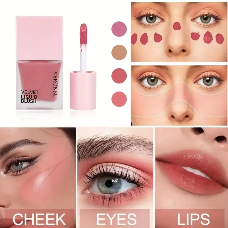 4 Shades Watercolor Liquid Blush  for a Radiant and Sculpted Look Makeup Korean Make Up Highlight Cosmetics Flower Knows Women