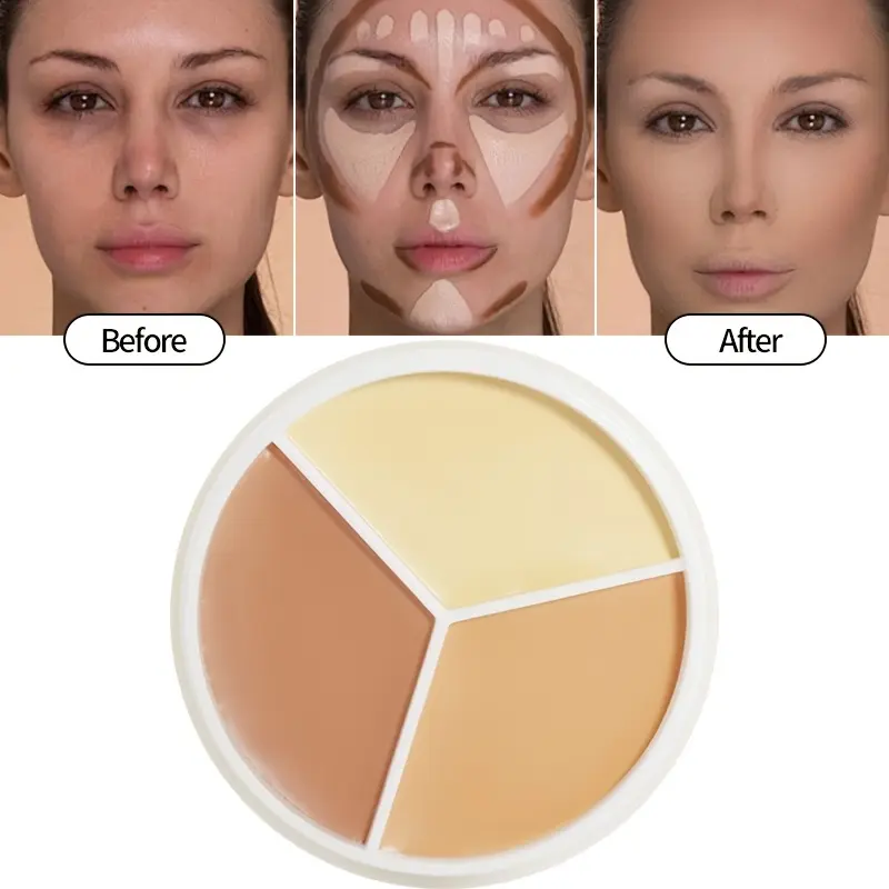 Three Color Concealer To Cover Spots Pimples Black Eye Circles Lacrimal Groove Repair Foundation Make Up And Makeup Makeup