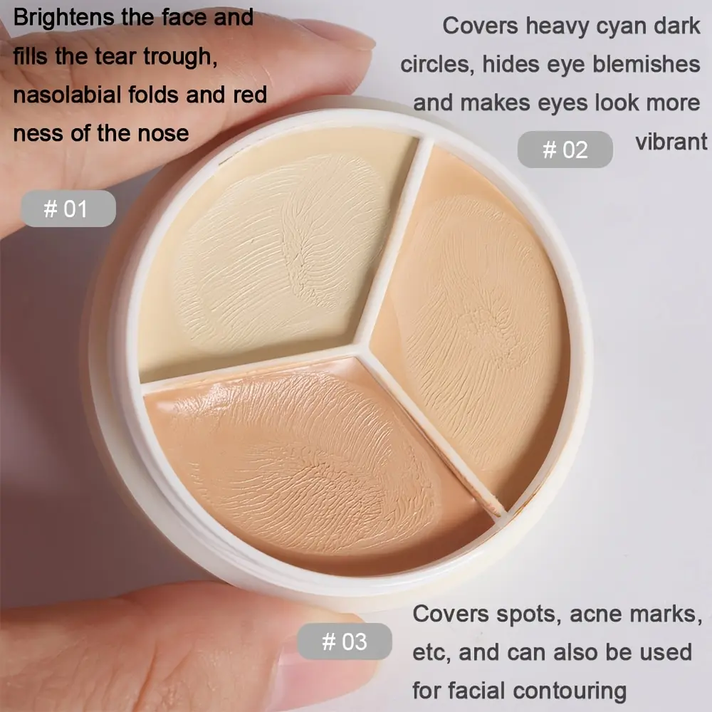 Three Color Concealer To Cover Spots Pimples Black Eye Circles Lacrimal Groove Repair Foundation Make Up And Makeup Makeup