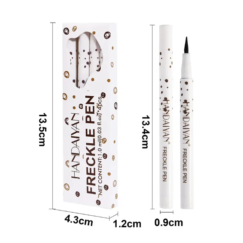 4PC Natural Freckles Pen Long Lasting Waterproof Dot Spot Pen Create Effortless Sunkissed Makeup Soft Brown Freckles Pen Makeup