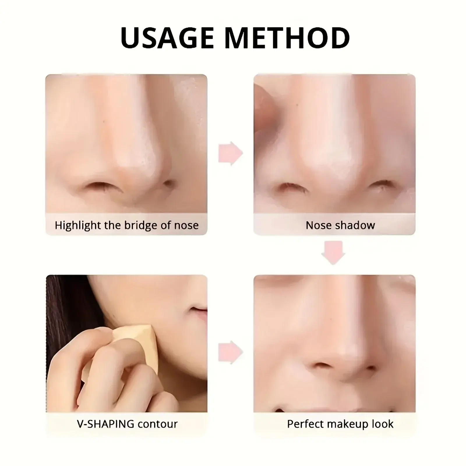 Dark Brown Double-Head Face Concealer Contouring Stick Matte Bronzer Beauty Styling Outline Pen Long-Lasting Makeup Tool