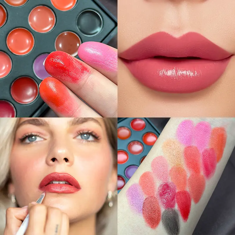 15 Colors Mini Lip Glosses Palette,Waterproof Lipstick Moisturizing Long Lasting Lip Glaze Cosmetic Makeup Lip Tools Lipstick