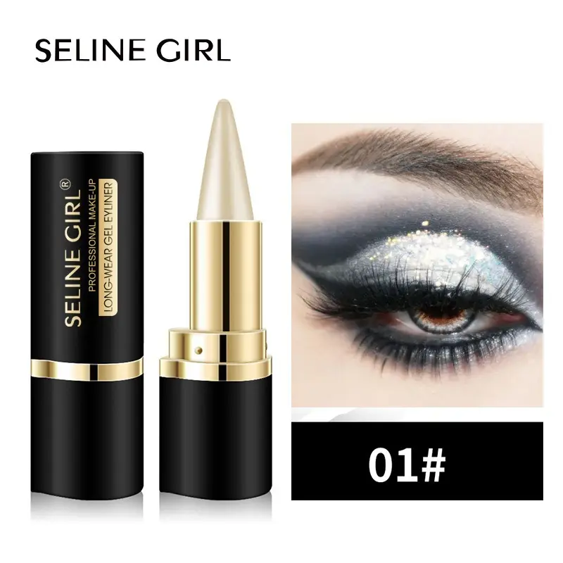 Black Waterproof Eyeliner Paste Quick-Drying Matte Single-End Pen Rich Solid Color for Eyes