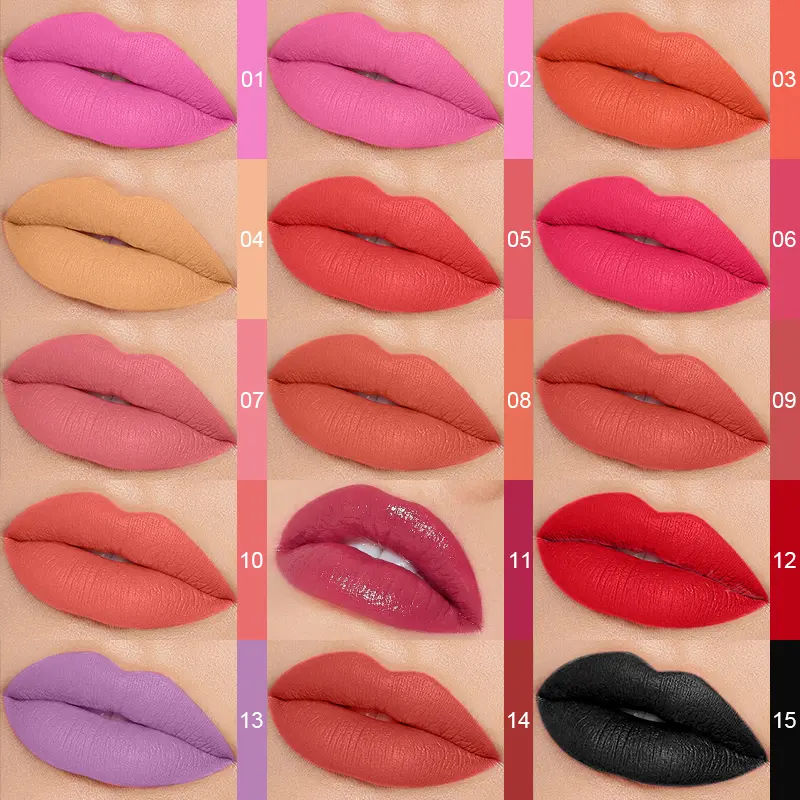 15 Colors Mini Lip Glosses Palette,Waterproof Lipstick Moisturizing Long Lasting Lip Glaze Cosmetic Makeup Lip Tools Lipstick