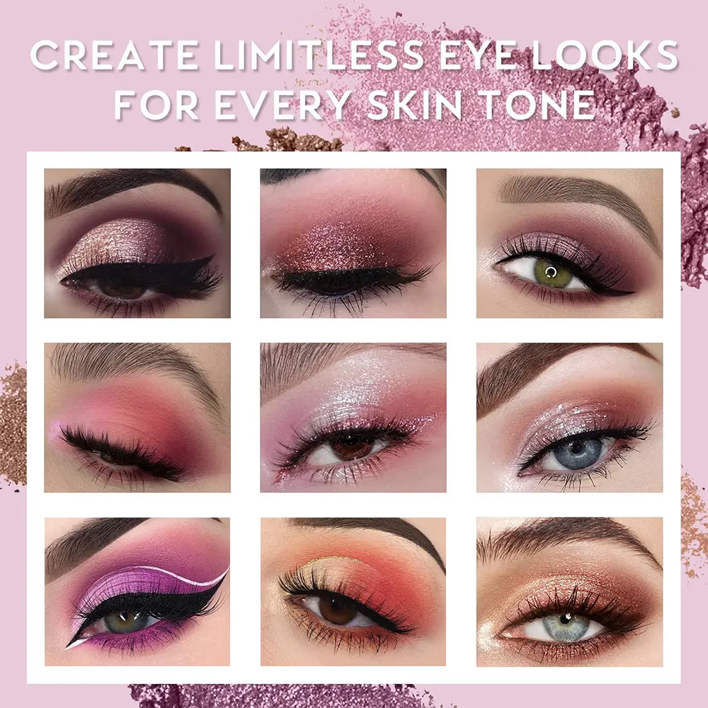 72-Color Pink Eyeshadow Palette Color Board Shimmer Matte Nude Natural All In One, Carnival/Mardi Gras/Masquerade