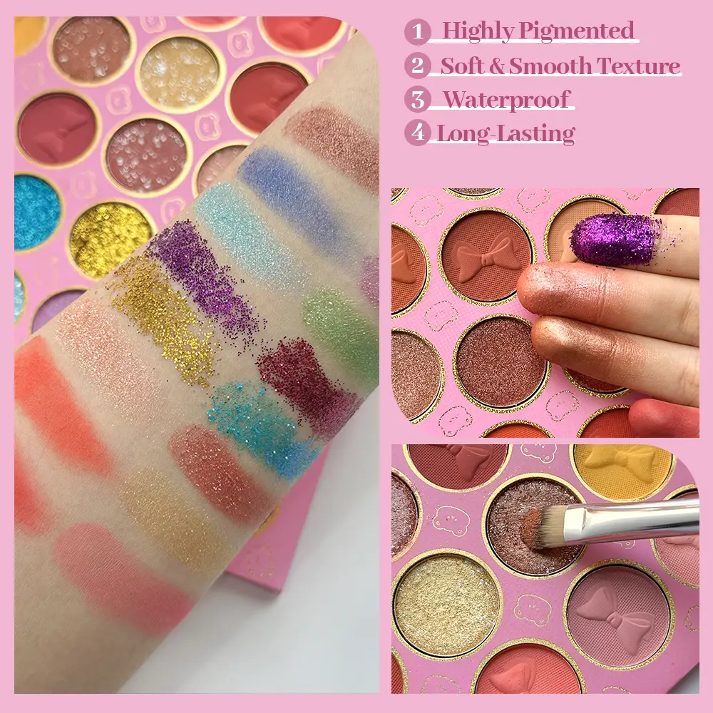 72-Color Pink Eyeshadow Palette Color Board Shimmer Matte Nude Natural All In One, Carnival/Mardi Gras/Masquerade
