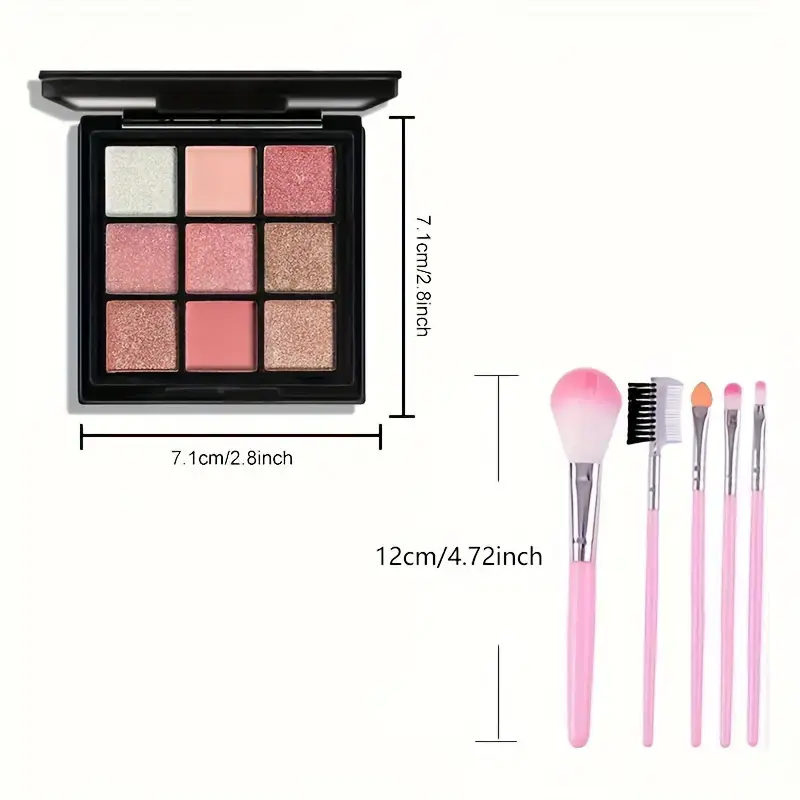 9-Color Matte Eye Shadow Palette Shimmer Rose Pink Color Pearly  Eyeshadow Make-up for Women Nude Cosmetics Korean Makeup
