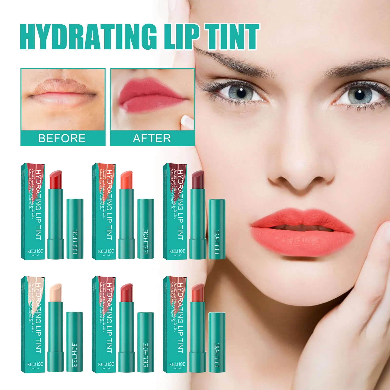 EELHOE Nourishing Lip Gloss Downplaying Lip Lines Anti-Dry Cracked Dead Skin Moisturizing Plumping Full Lips Tinted Lip Gloss