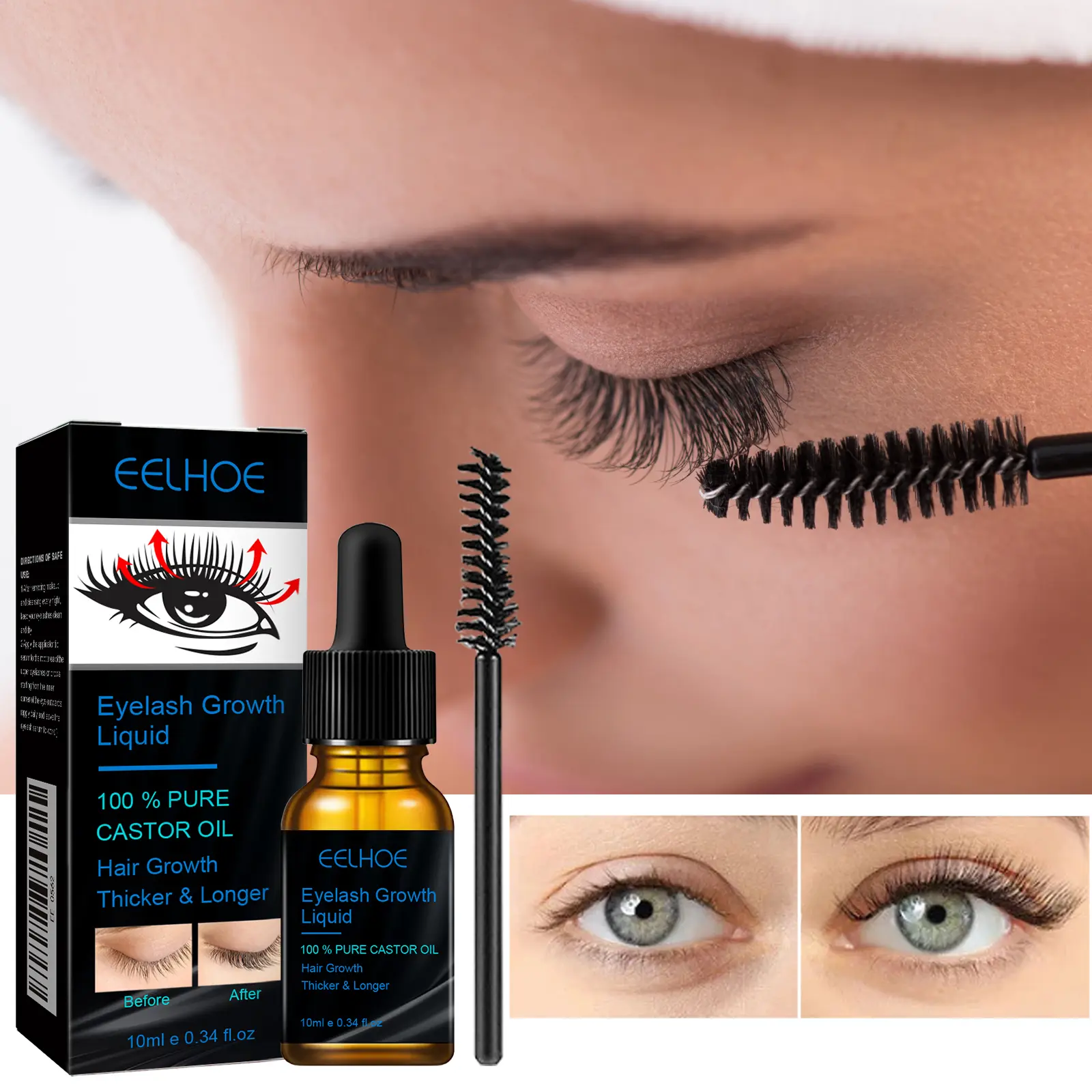 3PCS Eyelash Liquid Eyelash Growth Enhancer Eye Lash Fuller Thicker Nourish Lashes Longer Mascara Makeup Cosmetics Korean Makeup
