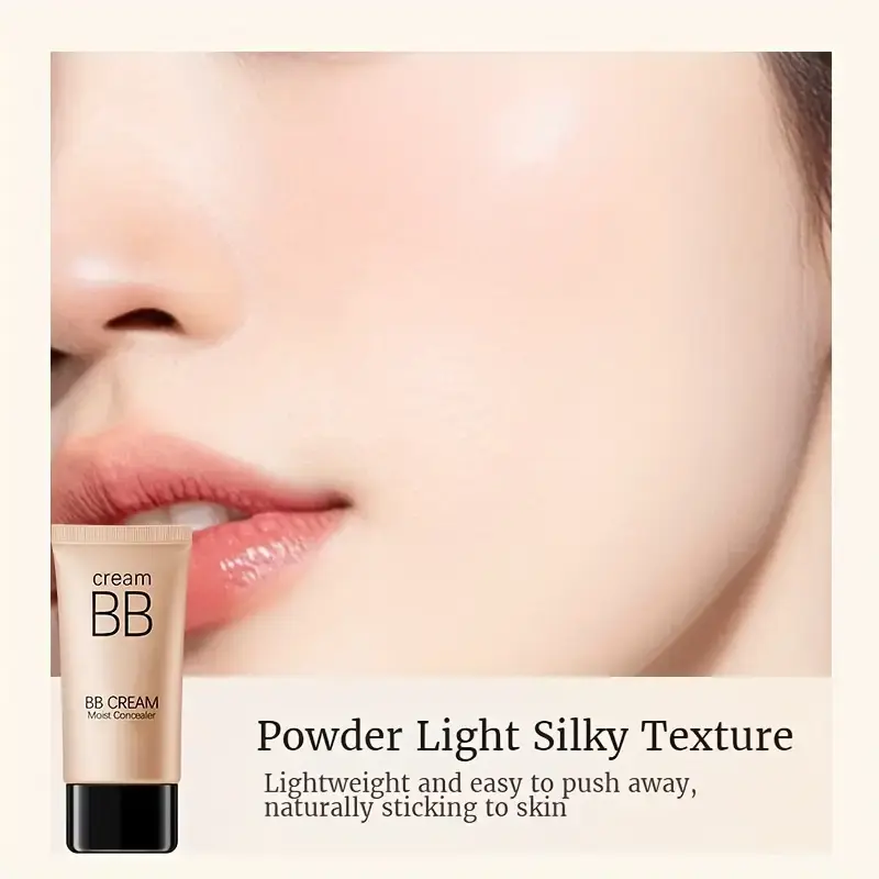 Waterproof BB Cream Full Coverage Concealer, Natural/Ivory  Long-Lasting Foundation Makeup,Oil Control,Even Skin Tone,Hide Pores