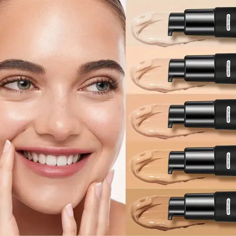 5 Colors Long-Lasting Liquid Concealer for Face and Eyes Concealer for Freckles,Acne Marks,Dark Circles,Moisturizing Foundation
