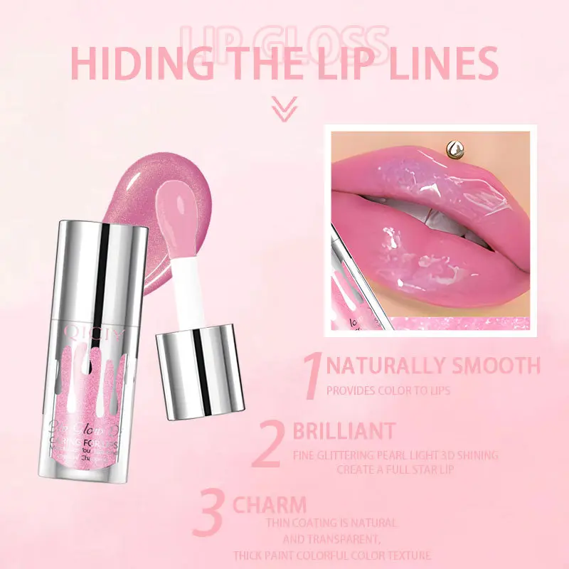Pearlescent Color-Changing Lip Gloss,Natural Shining EffectLong-Lasting Moisturizing and Hydrating Lip Plumping Mirror Lip Glaze