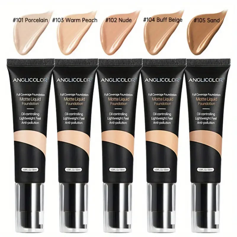 5 Colors Long-Lasting Liquid Concealer for Face and Eyes Concealer for Freckles,Acne Marks,Dark Circles,Moisturizing Foundation