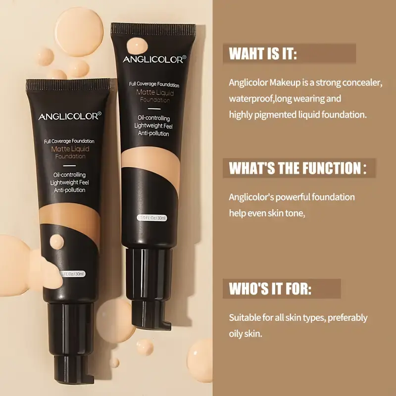 5 Colors Long-Lasting Liquid Concealer for Face and Eyes Concealer for Freckles,Acne Marks,Dark Circles,Moisturizing Foundation