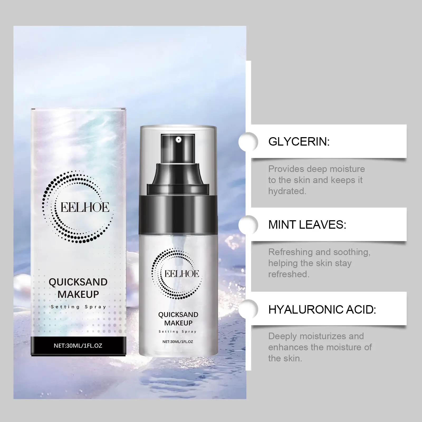 EELHOE Makeup Setting Spray - 12Hr Oil Control & Hydration, Lightweight Non-Sticky Formula for All Skin Types
